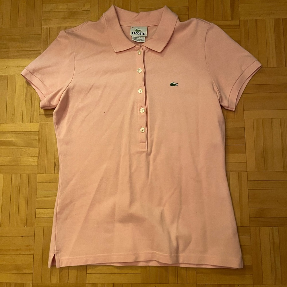 Lacoste Women's Pink Polo Shirt (Size 38)